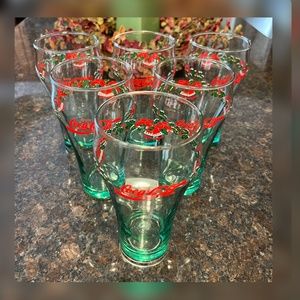 Libbey-Coca-Cola ‘Holly Bells’ Vintage Holiday Glass Set of Six